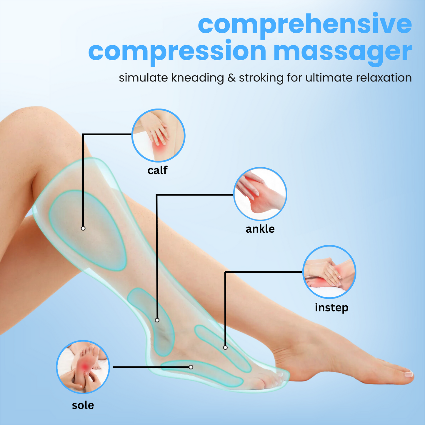 soothe - air compression leg massager with heat